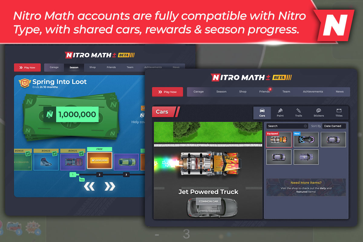 New Nitro Type teacher tools available through Clever