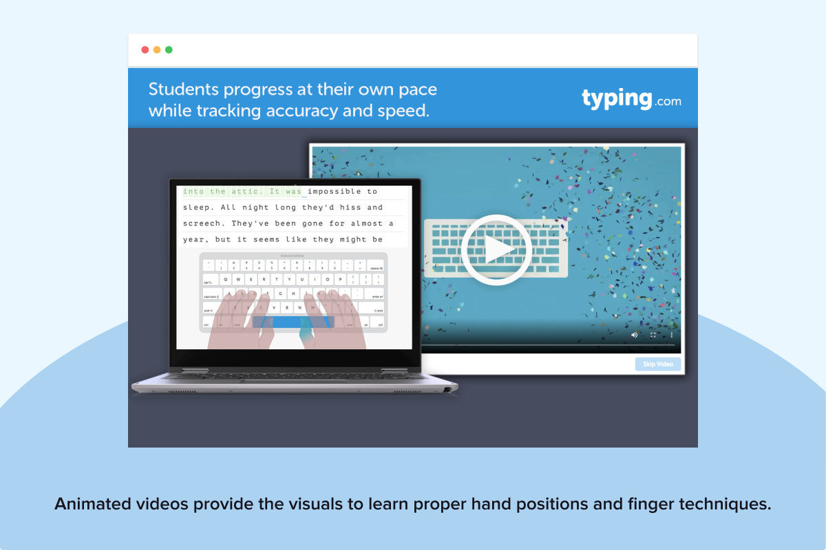 Animated videos provide the visuals to learn proper hand positions and finger techniques.